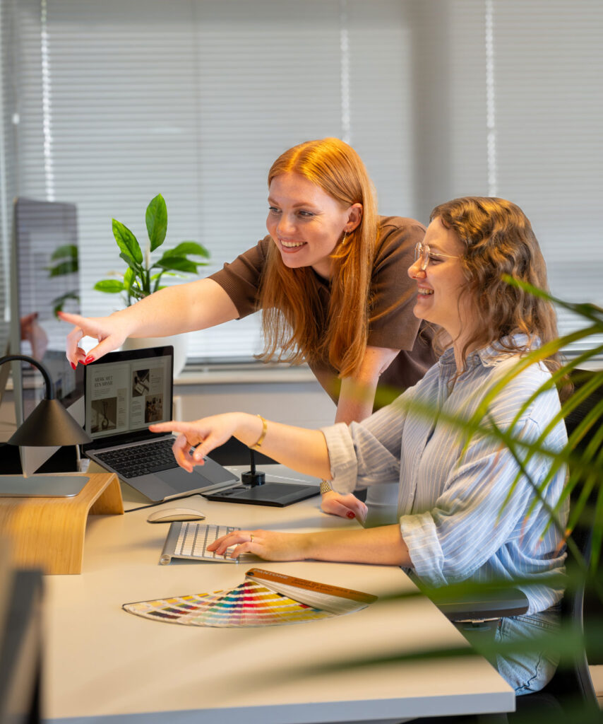Marketing overleg Hile en Myrthe